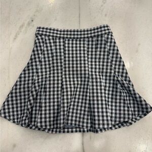 Free People Black and White Gingham pleated Skirt